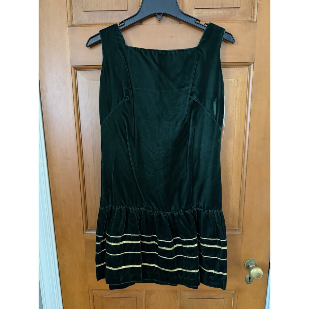 Women's Vintage A Mar Tee Original Green Velvet Drop-Waist Cocktail Dress Size 7